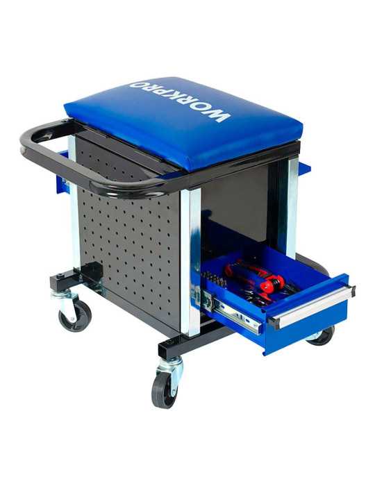 Asiento Rodante + Herramientas, 136 Piezas, (Métrico-Sae) WORKPRO