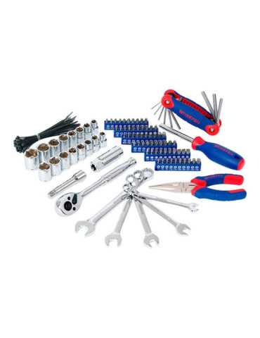 Asiento Rodante + Herramientas, 136 Piezas, (Métrico-Sae) WORKPRO 2