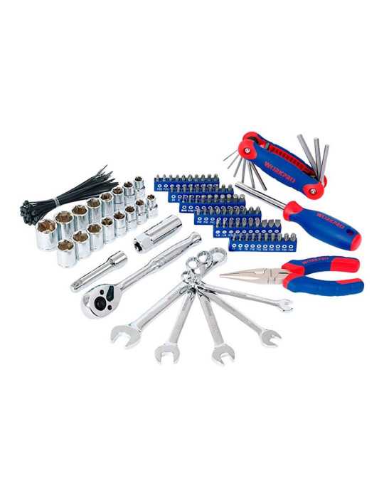 Asiento Rodante + Herramientas, 136 Piezas, (Métrico-Sae) WORKPRO