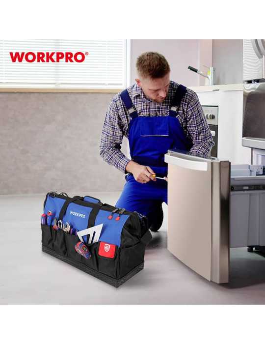 Bolsa de Herramientas con Cremallera con Base Impermeable 60 x 26 x 40 cm WORKPRO