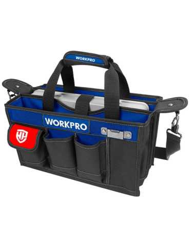Bolsa de Herramientas con Correa, Caja Divisora y Múltiples Bolsillos, 39 x 22 x 29 cm WORKPRO