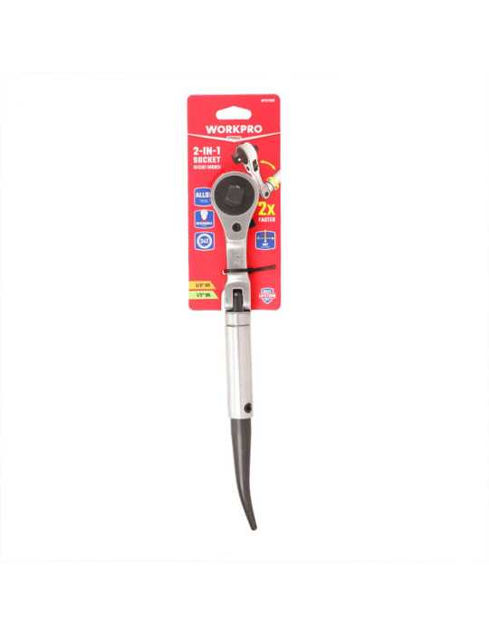 Carraca 2 en 1, Reversible ½-3/8 pulg, 24 Dientes WORKPRO