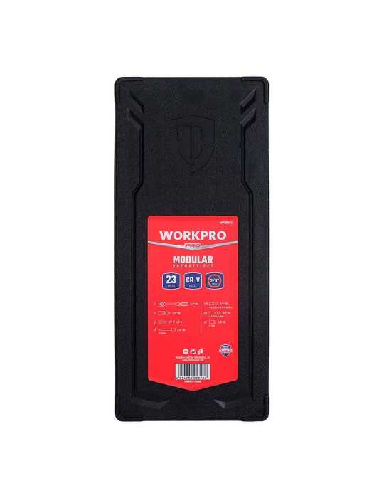 Llave de Carraca y Vasos 3/8 pulg, Juego 23 Piezas, Métrico WORKPRO