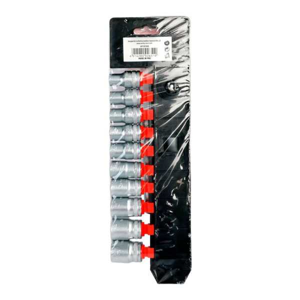 Llave de Carraca y Vasos ½ pulg, Acabado Mate, Juego de 12 Piezas, Métrico WORKPRO
