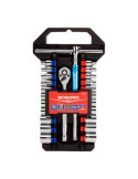 Llave de Carraca y Vasos 3/8 pulg, Juego 24 Piezas, Métrico-Sae WORKPRO