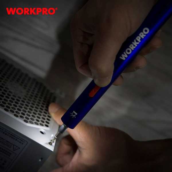 Kit Destornillador de Precisión Recargable 3,6 V USB, 26 Accesorios WORKPRO