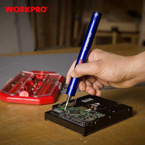 Kit Destornillador de Precisión Recargable 3,6 V USB, 26 Accesorios WORKPRO