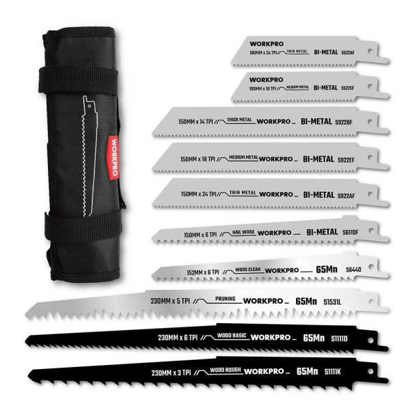 Hojas de Sierra Sable Mixtas 10+10, Juego 20 Piezas WORKPRO