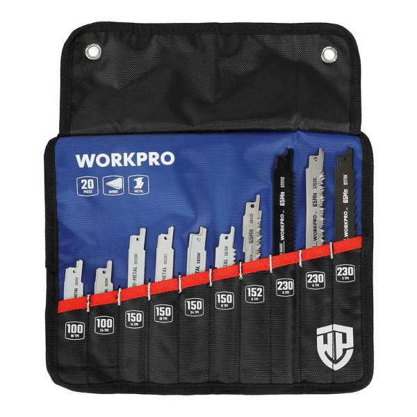 Hojas de Sierra Sable Mixtas 10+10, Juego 20 Piezas WORKPRO