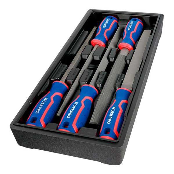 Limas 200 mm, Acero T12, Juego 5 Piezas, Serie Modular WORKPRO