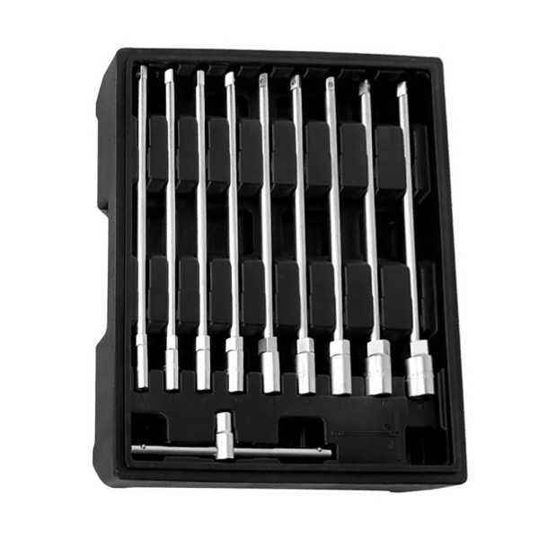 Llave T con Vasos Intercambiables, 8-19 mm, Juego 10 Piezas, Serie Modular WORKPRO