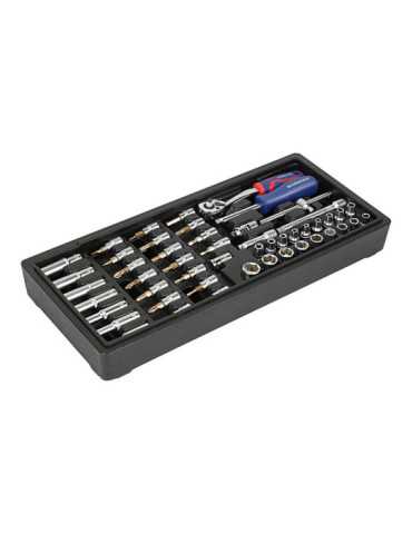 Llave de Carraca, Vasos y Puntas ¼ pulg, Juego 50 Piezas, Serie Modular WORKPRO 2