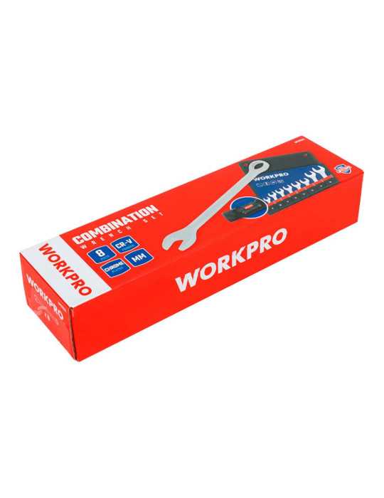 Llave Combinada 8 - 19 mm, Juego 8 Piezas WORKPRO