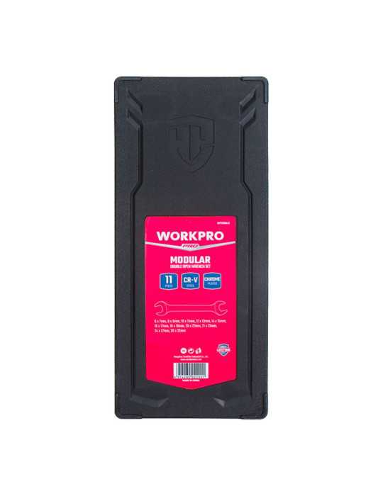Llave Fija Doble Abierta, Juego 11 Piezas, Serie Modular WORKPRO