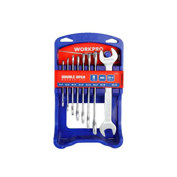 Llave Fija Doble, Juego 8 Piezas WORKPRO