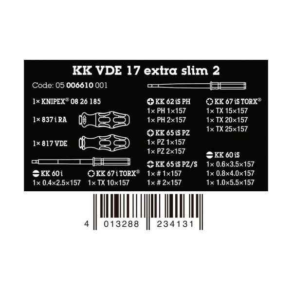 Destornilladores Vde, Extra Slim 1, Juego 16 Piezas WERA