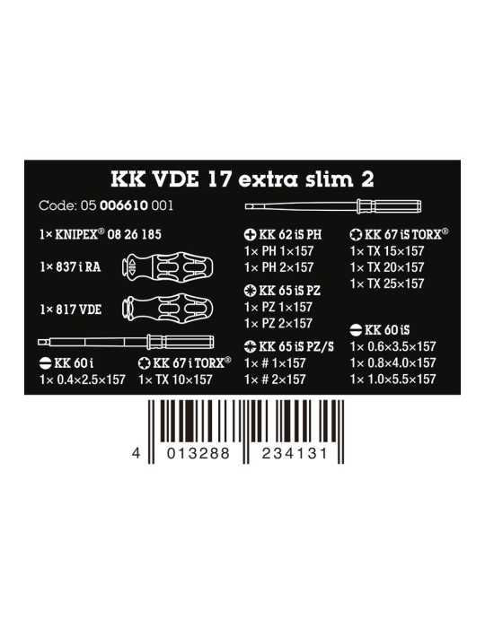 Destornilladores Vde, Extra Slim 2, Juego 17 Piezas WERA