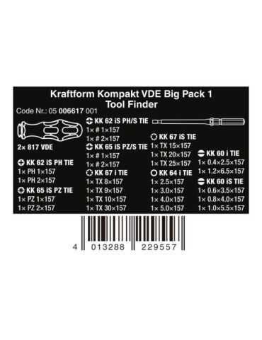Destornilladores Vde, Kraftform Kompakt Big Pack 1, Juego 26 Piezas WERA 2