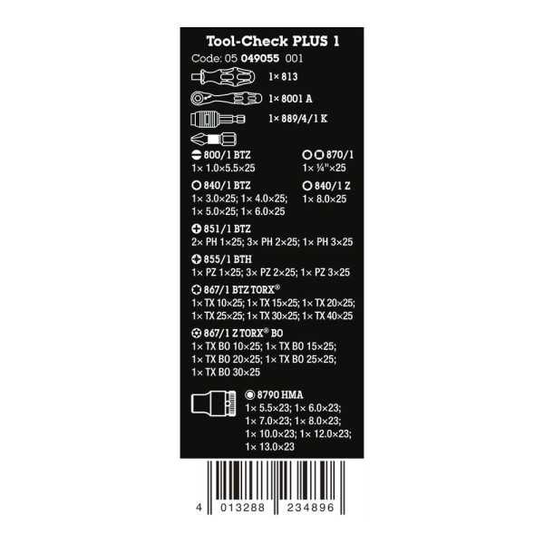 Juego Herramientas Chek Plus 1, 39 piezas WERA