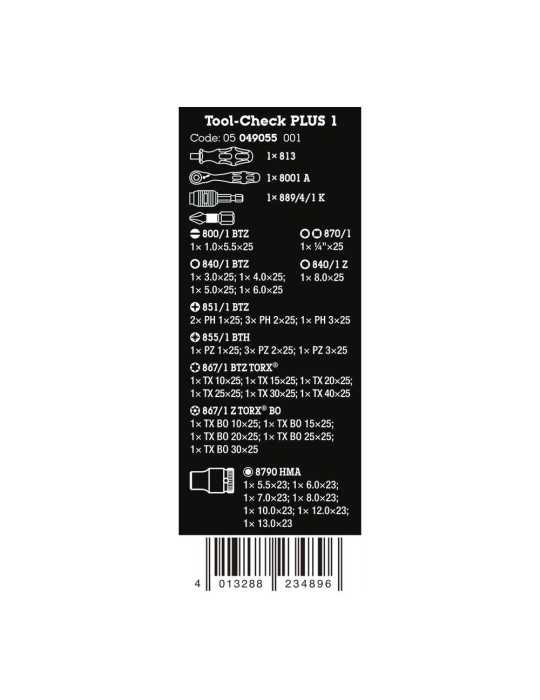 Juego Herramientas Chek Plus 1, 39 piezas WERA