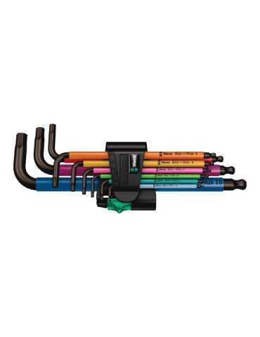 Llaves Hexagonales Acodadas Métricas Multicolor, Juego 9 Piezas WERA 2