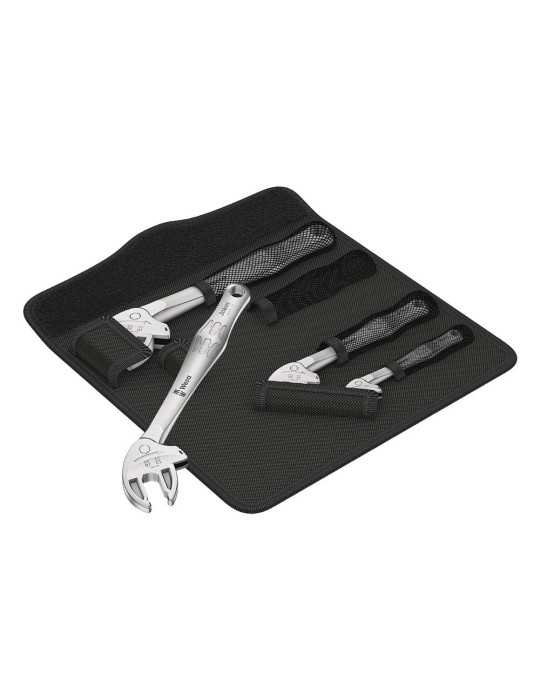 Llaves Boca Ajustable Joker 6004, Juego 4 Piezas WERA