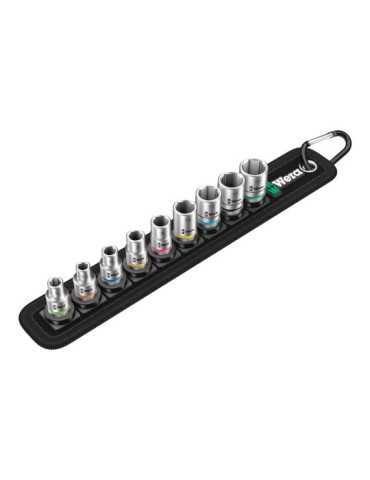 Vasos ¼ pulg Belt A4, Juego 9 Piezas WERA