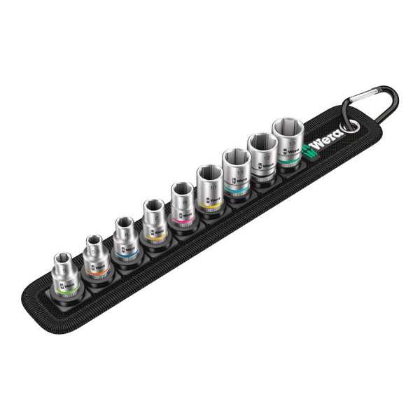 Vasos ¼ pulg Belt A4, Juego 9 Piezas WERA