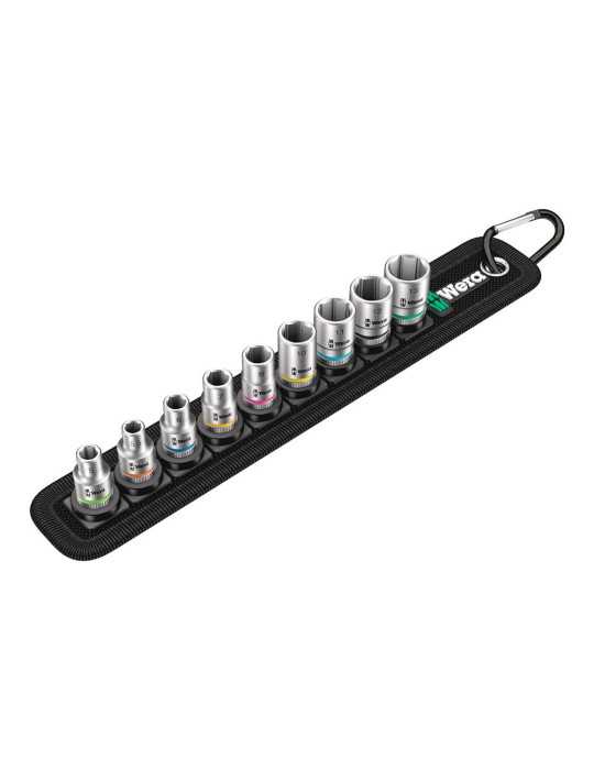 Vasos ¼ pulg Belt A4, Juego 9 Piezas WERA