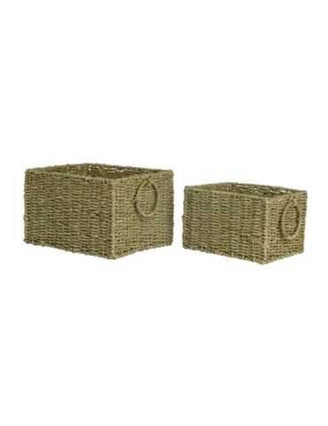 Cesta Marrón con 2 Asas, Set de 2 uds EVERLANDS