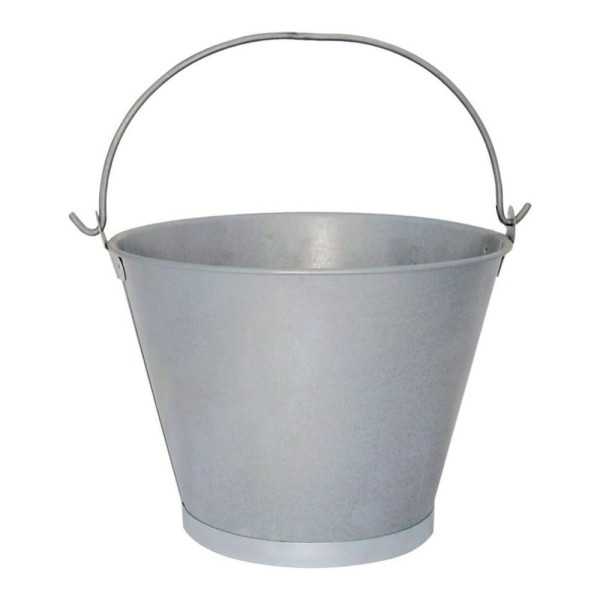 Lote de 2 Unidades Cubo Cónico Galvanizado con Asa Lisa, 8 l, Ø30,5 x 23 cm EL ZORRO