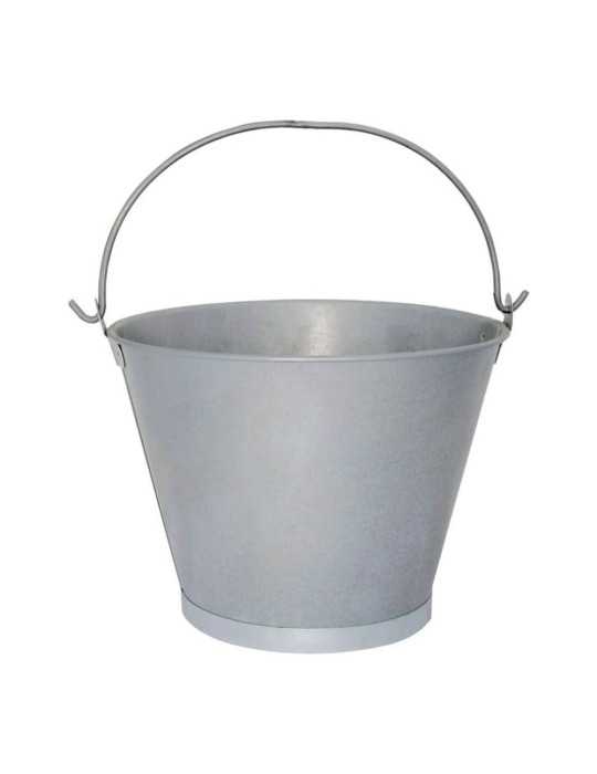 Lote de 2 Unidades Cubo Cónico Galvanizado con Asa Lisa, 8 l, Ø30,5 x 23 cm EL ZORRO
