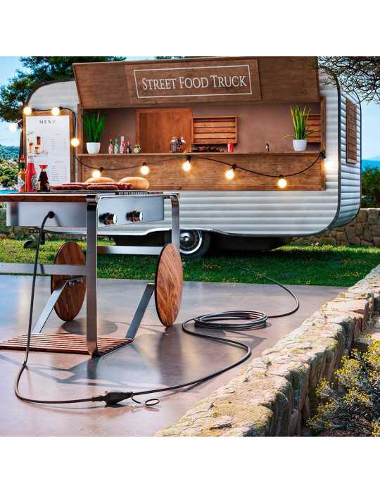 Prolongador Profesional 10 m, IP44, H07RN-F 3 G 2,5 mm², 1 Toma con Tapa, 16 A 250 V~, Negro SIMON
