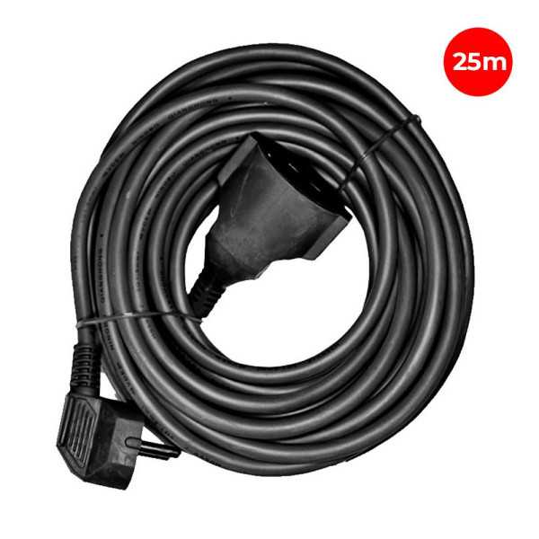 Prolongador con 1 Toma 2P+T 16A 250V~ 25 m de Cable H05VV-F 3G1,5mm², Negro EDM