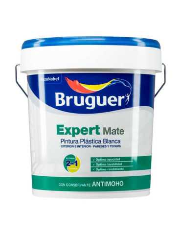 Pintura Plástica Acrílica Estirenada Interior/Exterior, Antimoho Expert, Blanco Mate, 15 l BRUGUER