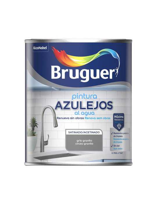 Pintura Azulejos al Agua Gris Granito Satinado 750 ml BRUGUER