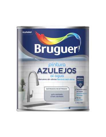 Pintura Azulejos al Agua Gris Azulado Satinado 750 ml BRUGUER
