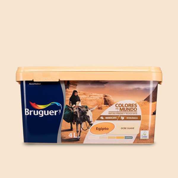 Pintura Paredes y Techos, Color Egipto Ocre Suave, 4 l BRUGUER