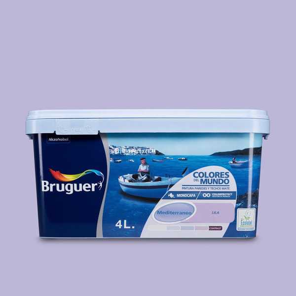 Pintura Paredes y Techos, Color Mediterráneo Lila, 4 l BRUGUER