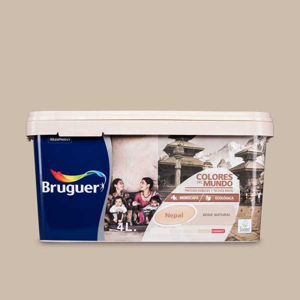 Pintura Paredes y Techos, Color Nepal Beige Natural, 4 l BRUGUER