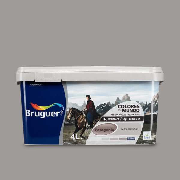 Pintura Paredes y Techos, Color Patagonia Perla Natural, 4 l BRUGUER
