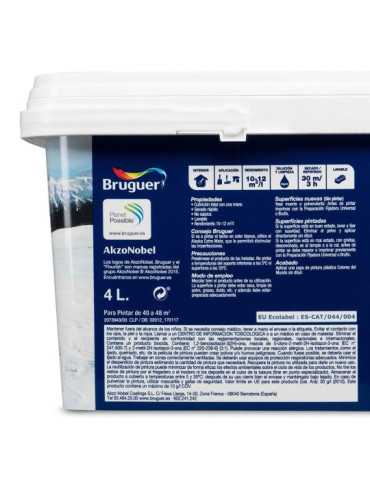 Pintura Paredes y Techos, Color Patagonia Perla Natural, 4 l BRUGUER 2