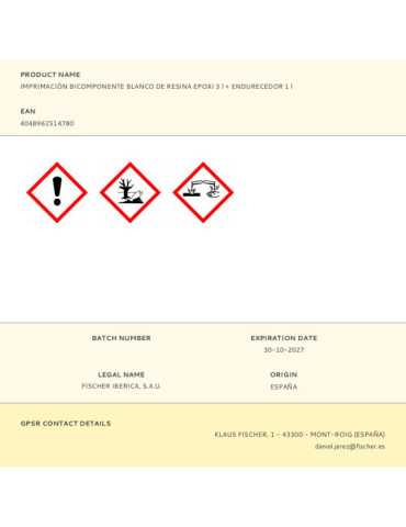 Imprimación Bicomponente Blanco de Resina Epoxi 3 l + Endurecedor 1 l FISCHER 2