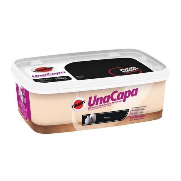 Pintura Plástica Vinil-Acrílica Interior Lavable una Capa Piedra Negro 2,5 L TITAN