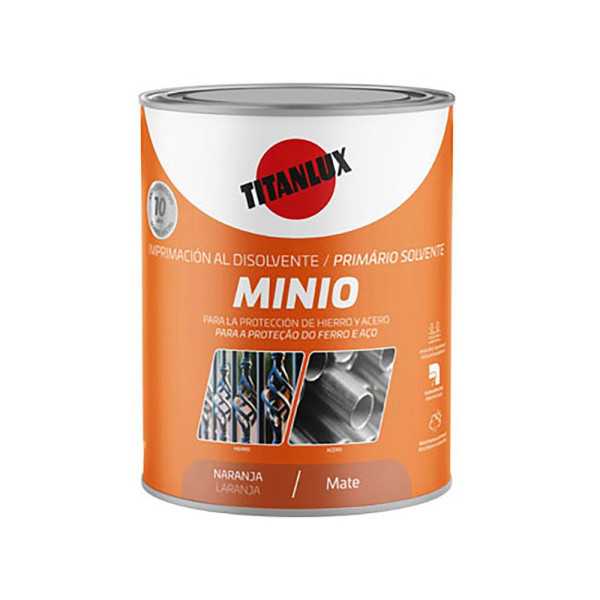 Imprimación Sintética Antioxidante Minio Naranja Mate 750 ml TITAN