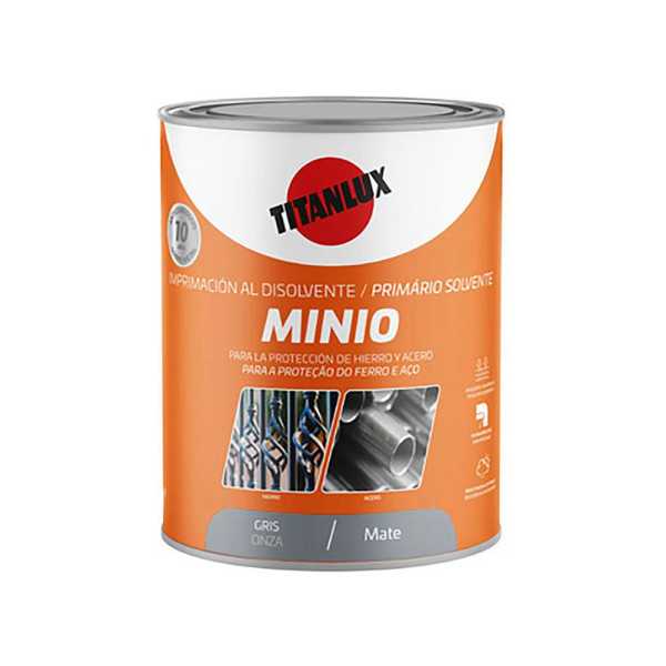 Imprimación Sintética Antioxidante Minio Gris Mate 750 ml TITAN