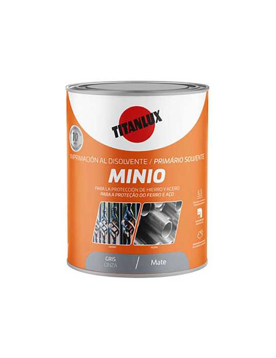 Imprimación Sintética Antioxidante Minio Gris Mate 750 ml TITAN