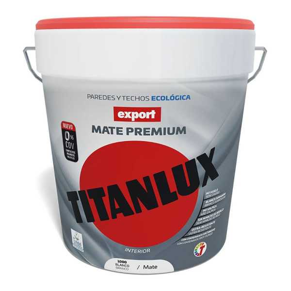 Pintura Plástica Vinílica Veova Interior Eco Lavable Export Blanco Mate 15 L TITAN