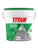 Pintura Plástica Acrílica Estirenada Interior/Exterior, Antimoho T-3, Blanco Mate, 15 l TITAN