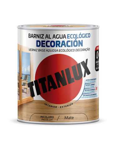 Barniz al Agua Ecológico Decoración Incoloro Mate 750 ml TITAN